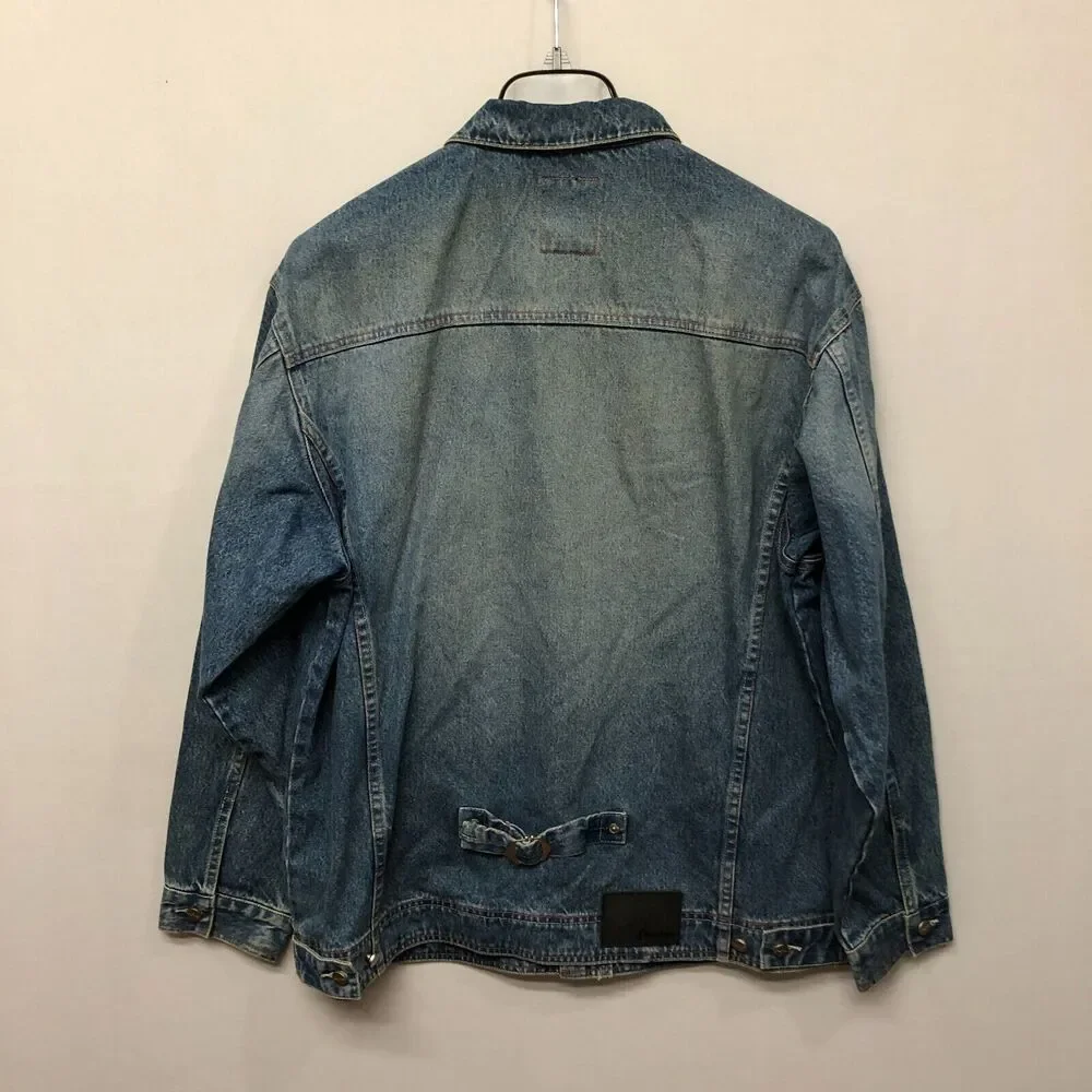 Vintage Sean John Men Denim Jean Shirt Jacket Size Large Y2K Blue B312 -27